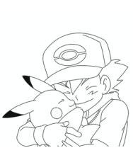 Ash Pikachu Coloring Page: Download Free Printable
